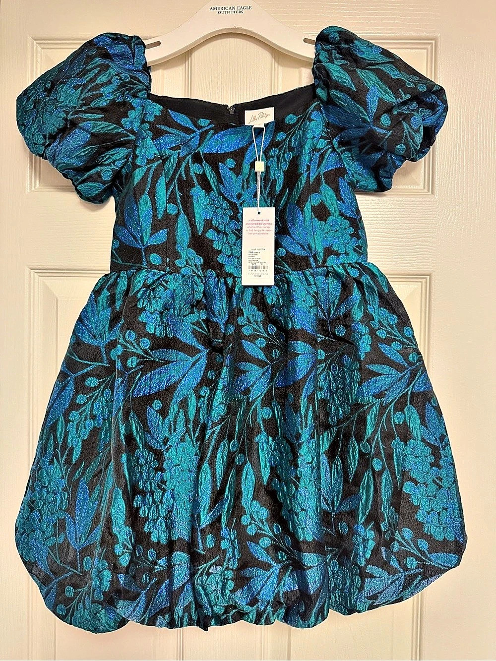 Lilly Pulitzer Lively Plunge Floral Mini Dress Blue & Black Size 10 NWT